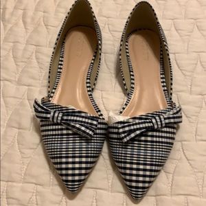 J Crew Sloan plaid flats with bow
